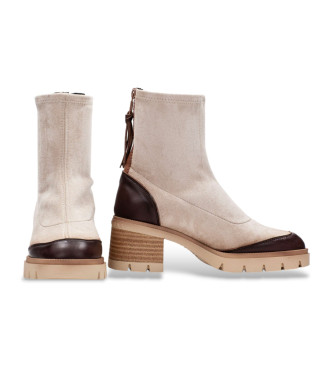 Hispanitas Bottines en cuir beige Cervo