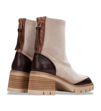 Hispanitas Bottines en cuir beige Cervo