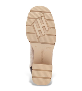 Hispanitas Cervo beige leren enkellaarsjes