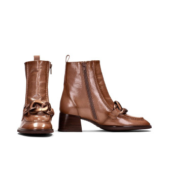 Hispanitas Charlize brown leather ankle boots - Height heel 4,5cm