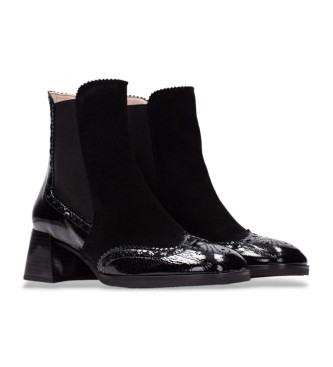 Hispanitas Black chelsea leather ankle boots