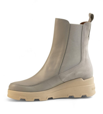 Hispanitas Iron grey leather wedge ankle boots