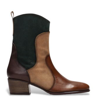 Hispanitas Bottines en cuir de cow-boy marron