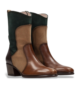 Hispanitas Bottines en cuir de cow-boy marron