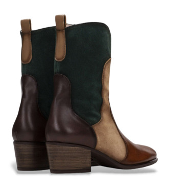 Hispanitas Bottines en cuir de cow-boy marron