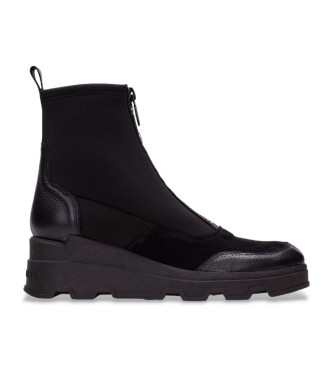 Hispanitas Bottines en cuir noir avec fermeture clair