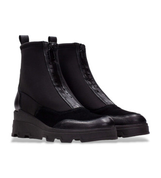 Hispanitas Bottines en cuir noir avec fermeture clair