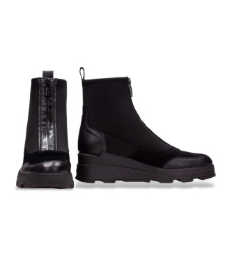 Hispanitas Bottines en cuir noir avec fermeture clair