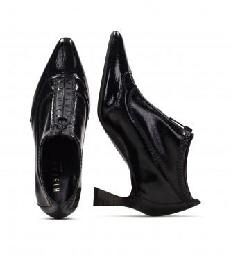Hispanitas Dalia Czarne skórzane buty za kostkę - Wysokość obcasa 6,5cm