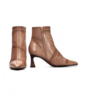 Hispanitas Skórzane buty za kostkę Dalia Nude - Wysokość obcasa 6,5 cm