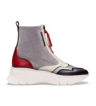 Hispanitas Bottines sport en cuir gris, multicolore