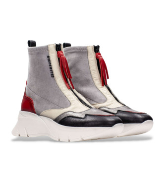 Hispanitas Bottines sport en cuir gris, multicolore