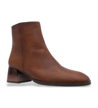 Hispanitas Bottines en cuir marron  effet dgrad