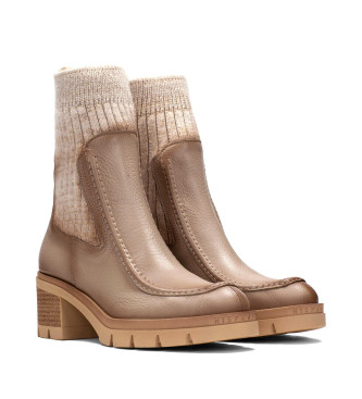 Hispanitas Ingrid beige leather ankle boots -Heel height 6cm