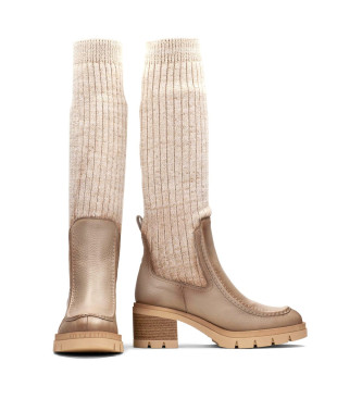 Hispanitas Ingrid brown leather boots-Heel height 6cm