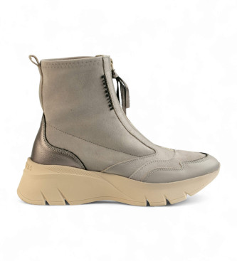 Hispanitas Grey Iron Leather Ankle Boots