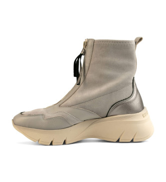 Hispanitas Grey Iron Leather Ankle Boots