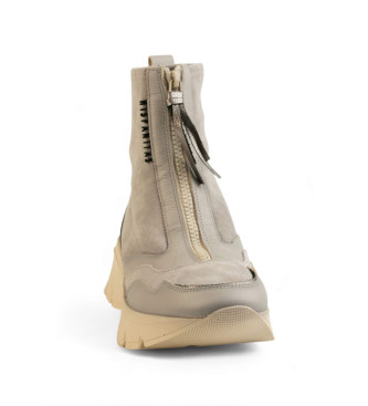 Hispanitas Grey Iron Leather Ankle Boots
