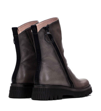 Hispanitas Megan taupe leather ankle boots