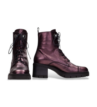 Hispanitas Fliederfarbene Mid-Lederstiefeletten