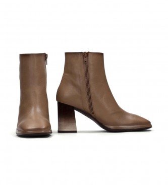 Hispanitas Brown Monaco leather ankle boots -Heel height 7cm