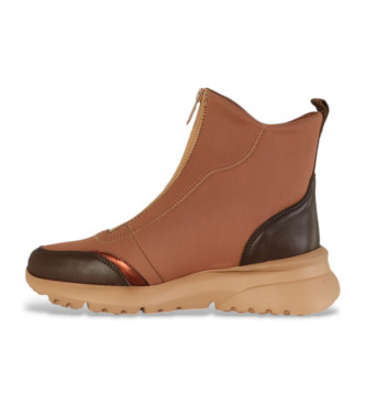 Hispanitas Bottines en cuir polynsien marron