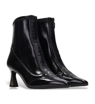 Hispanitas Black fine leather ankle boots