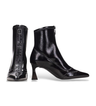 Hispanitas Bottines en cuir fin noir