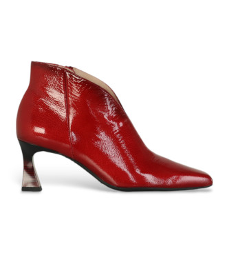 Hispanitas Bottines en cuir  bout fin rouge