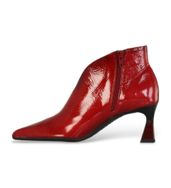 Hispanitas Leather ankle boots fine toe red