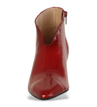 Hispanitas Bottines en cuir  bout fin rouge