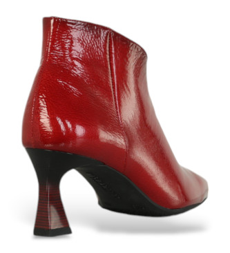 Hispanitas Leather ankle boots fine toe red