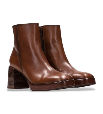 Hispanitas Bottines en cuir marron  bout rond