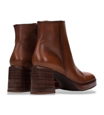 Hispanitas Bottines en cuir marron  bout rond