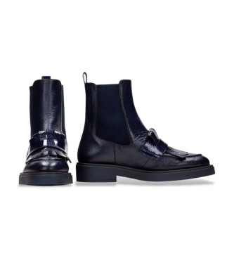 Hispanitas Stivaletti in pelle blu navy Rio Cervo