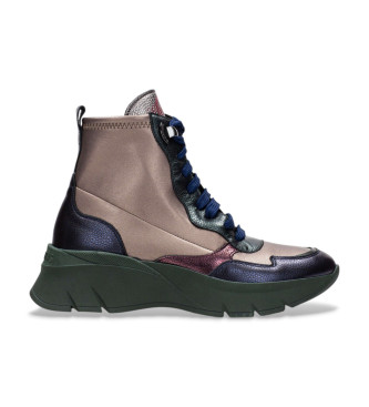 Hispanitas Botins em pele vermelha Taupe