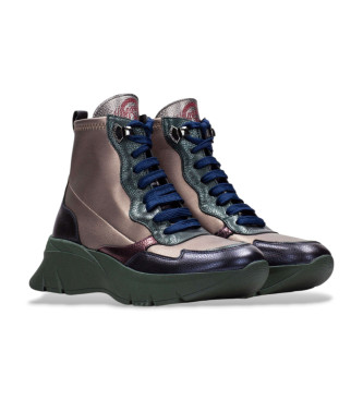 Hispanitas Botins em pele vermelha Taupe