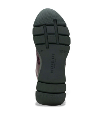 Hispanitas Botins em pele vermelha Taupe
