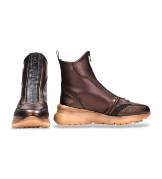 Hispanitas Braune Stretch-Stiefeletten aus Leder