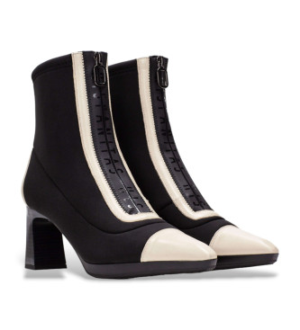 Hispanitas Bottines en cuir stretch noir