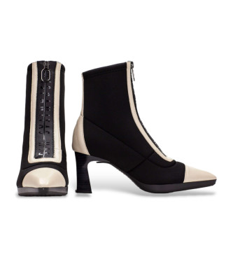 Hispanitas Bottines en cuir stretch noir