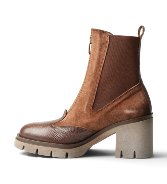 Hispanitas Zurich brown leather ankle boots