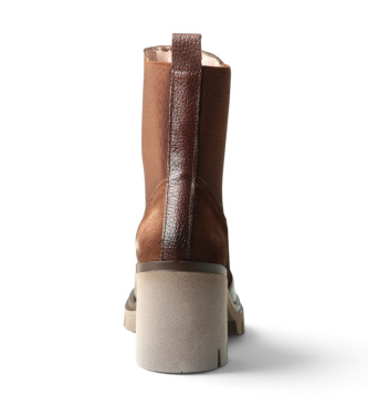 Hispanitas Zurich brown leather ankle boots