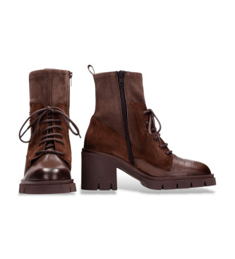 Hispanitas Stivaletti alla caviglia in pelle marrone Zurich Rock