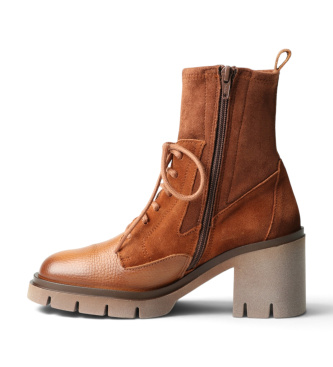 Hispanitas Zurich Rock Brown Leather Ankle Boots