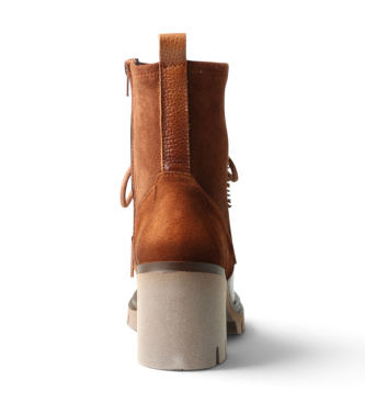 Hispanitas Zurich Rock Brown Leather Ankle Boots