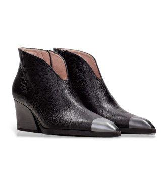 Hispanitas Bottines en cuir  bout rond noir