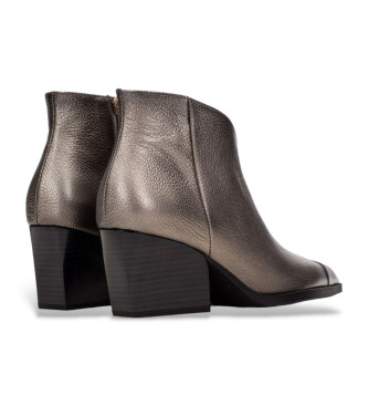 Hispanitas Bottines en cuir argent  bout rond