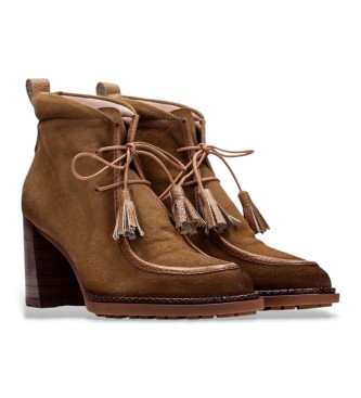 Hispanitas Botins de couro Alabama bege
