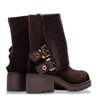Hispanitas Botins de couro Chicago marrom